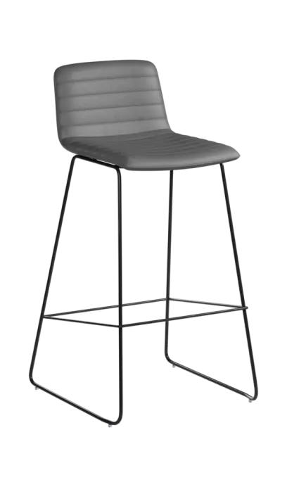 ARCA BAR BLACK, židle barová, ekologická kůže šedá